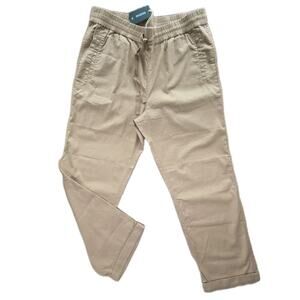 tentree Men’s XL Hemp Stretch Chino Pants Large Khaki Drawstring NWT Cuffed